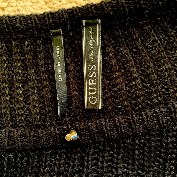 Guess Knit Sheer Black Sweater Sz Medium - Picture 9 of 9